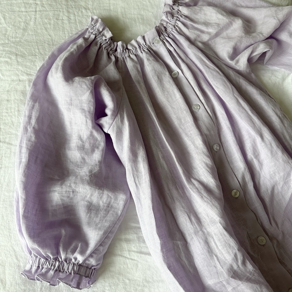 Sleeper Michelin Linen Smocked Dress